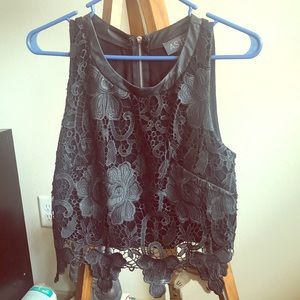 Faux leather cropped top